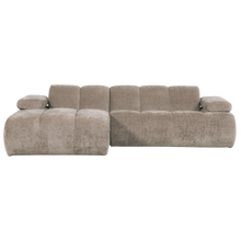 Laden Sie das Bild in den Galerie-Viewer, MOJO CHAISE LONGUE SOFA LEFT RIB FABRIC DARK SAND
