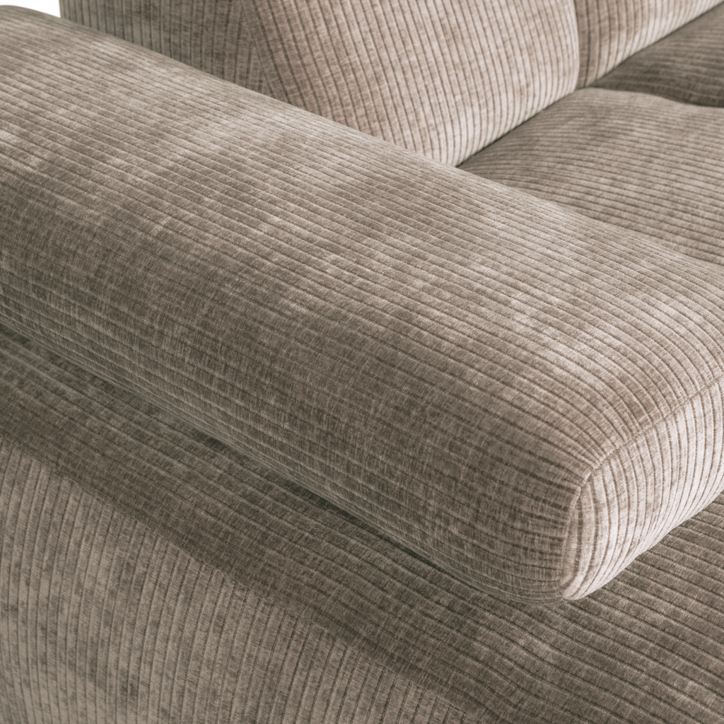MOJO CHAISE LONGUE SOFA LEFT RIB FABRIC DARK SAND