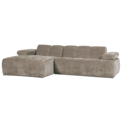 MOJO CHAISE LONGUE SOFA LEFT RIB FABRIC DARK SAND