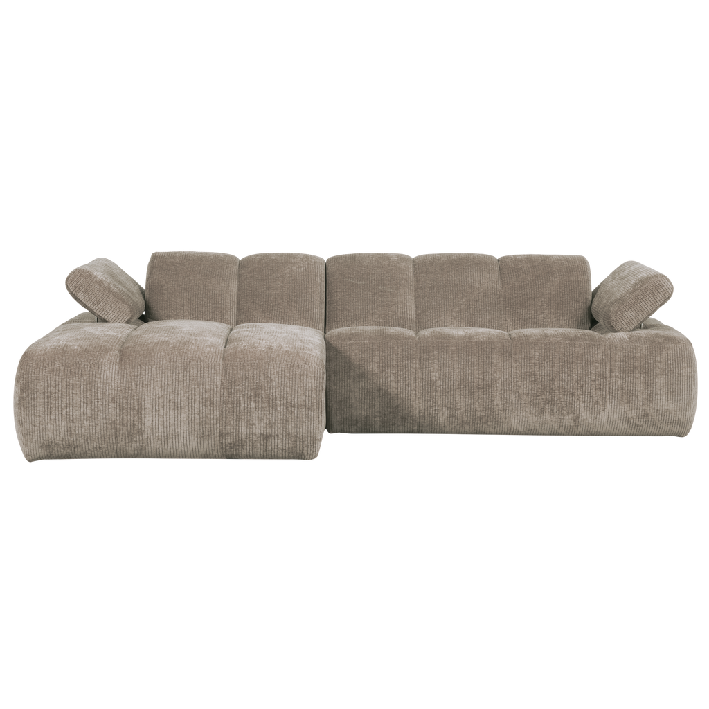 MOJO CHAISE LONGUE SOFA LEFT RIB FABRIC DARK SAND