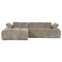 Laden Sie das Bild in den Galerie-Viewer, MOJO CHAISE LONGUE SOFA LEFT RIB FABRIC DARK SAND