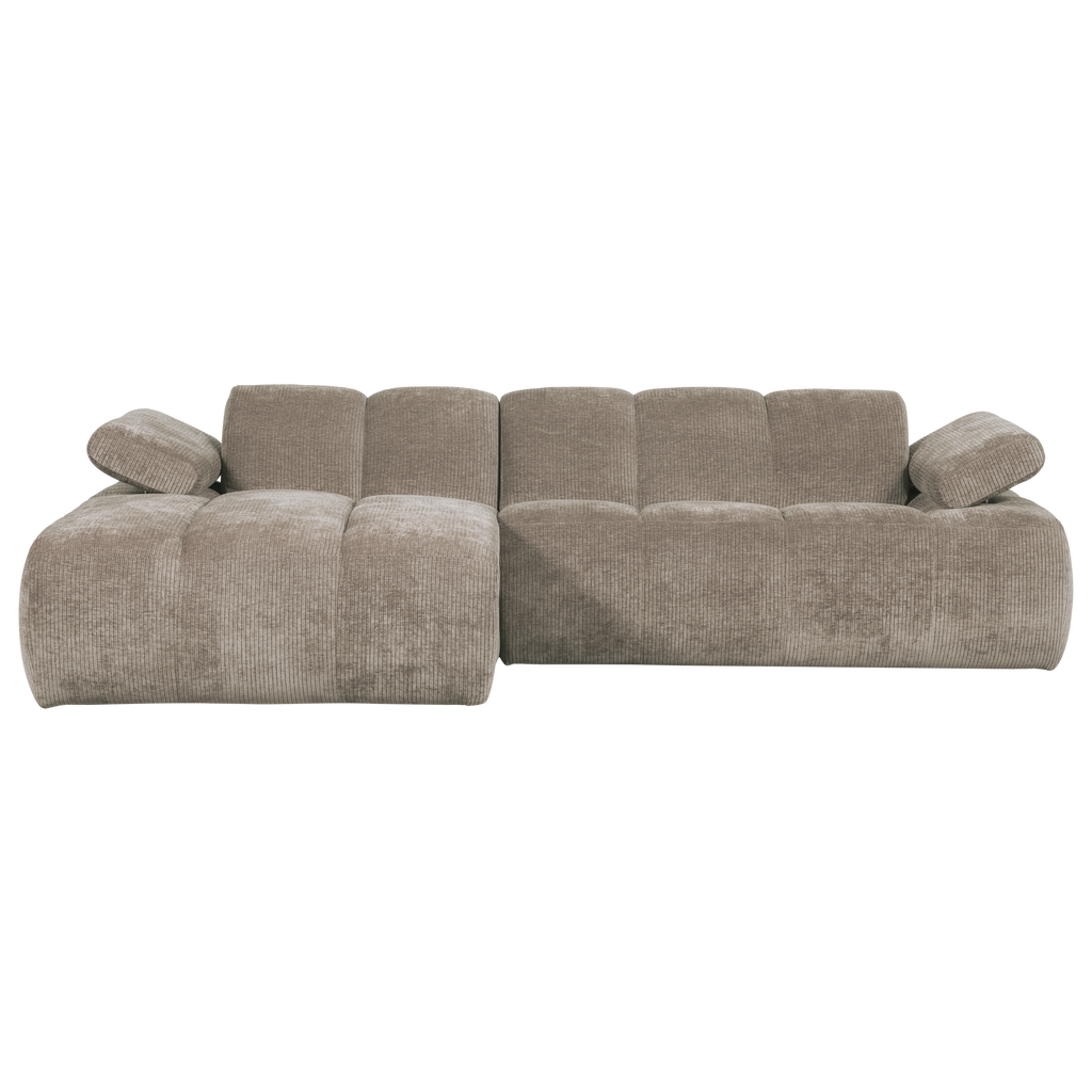 MOJO CHAISE LONGUE SOFA LEFT RIB FABRIC DARK SAND