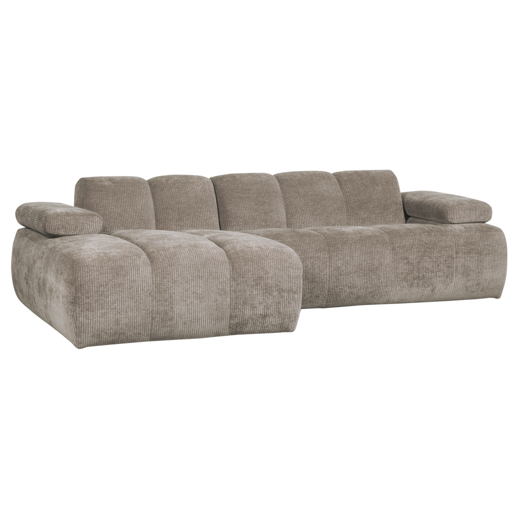 MOJO CHAISE LONGUE SOFA LEFT RIB FABRIC DARK SAND