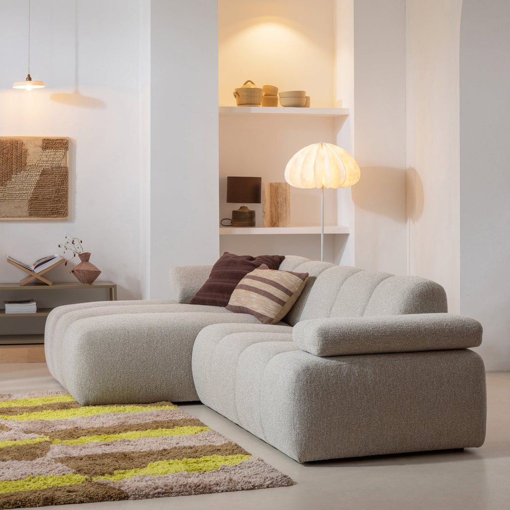MOJO CHAISE LONGUE SOFA LEFT BOUCLE BEIGE MELANGE