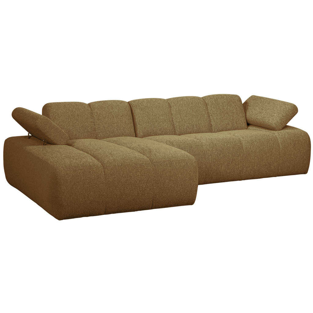MOJO CHAISE LONGUE LEFT BOUCLE YELLOW/BROWN MELANGE