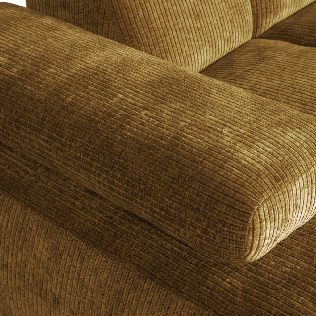 MOJO CHAISE LONGUE SOFA LEFT RIB FABRIC HONEY YELLOW