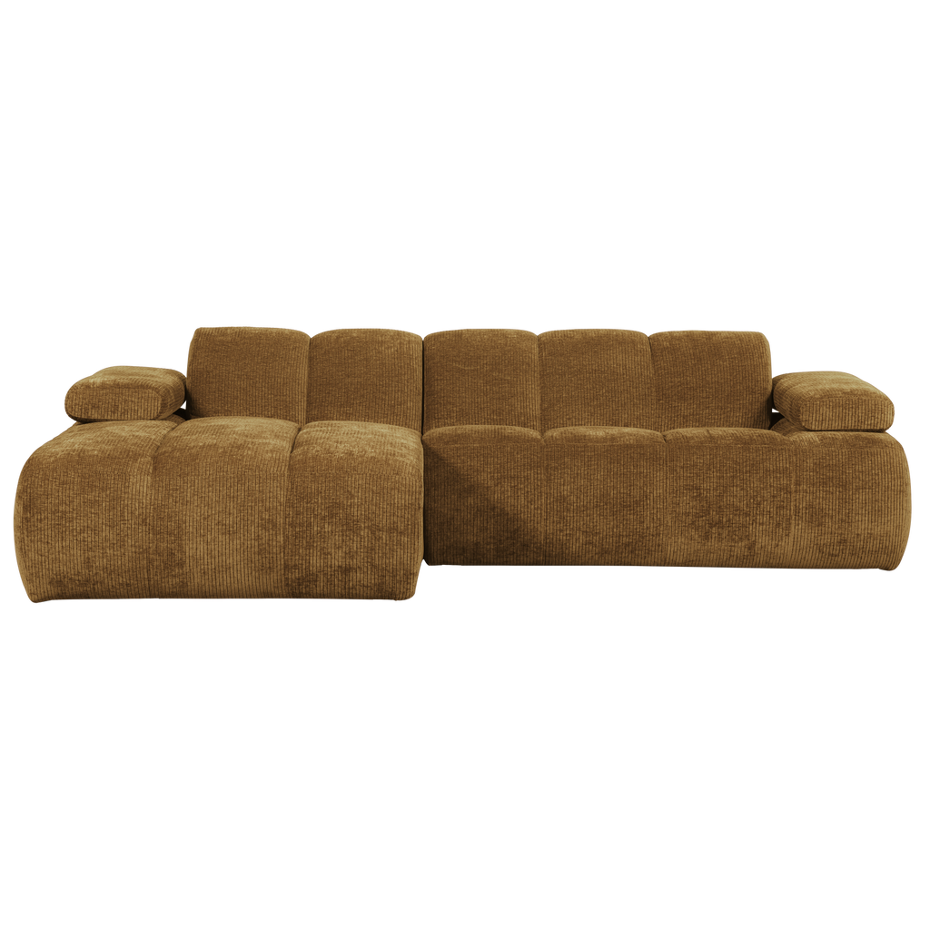 MOJO CHAISE LONGUE SOFA LEFT RIB FABRIC HONEY YELLOW