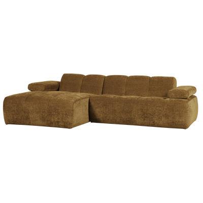 MOJO CHAISE LONGUE SOFA LEFT RIB FABRIC HONEY YELLOW