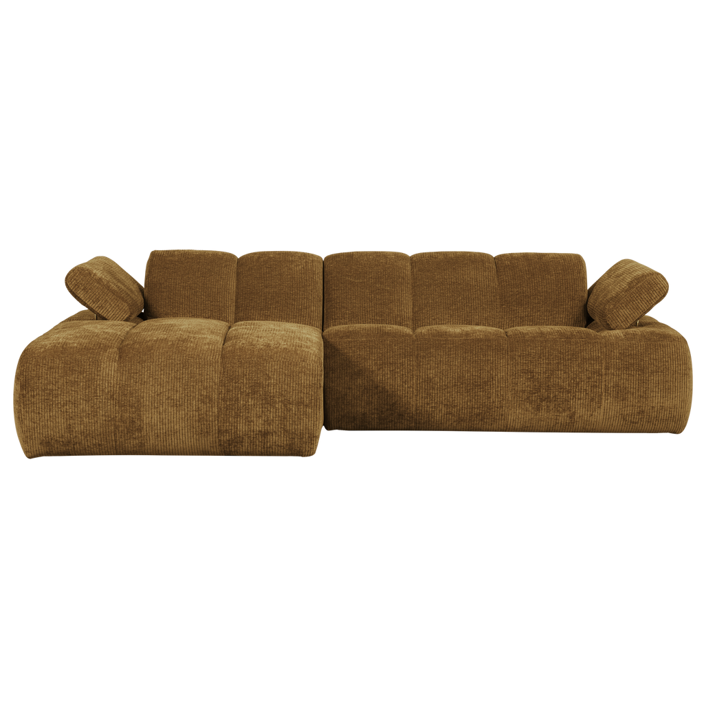 MOJO CHAISE LONGUE SOFA LEFT RIB FABRIC HONEY YELLOW