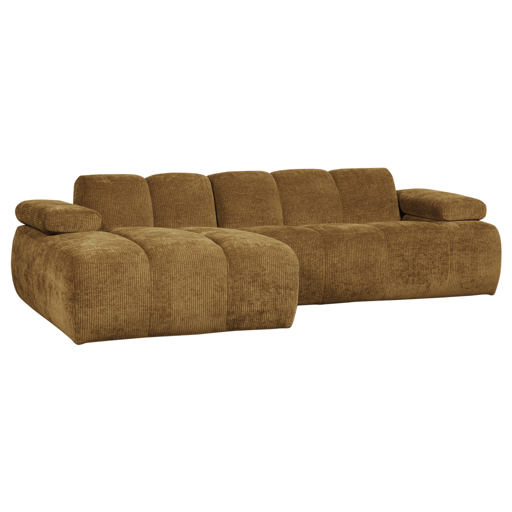 MOJO CHAISE LONGUE SOFA LEFT RIB FABRIC HONEY YELLOW