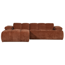 Laden Sie das Bild in den Galerie-Viewer, MOJO CHAISE LONGUE SOFA LEFT RIB FABRIC RUST BROWN
