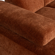 Laden Sie das Bild in den Galerie-Viewer, MOJO CHAISE LONGUE SOFA LEFT RIB FABRIC RUST BROWN