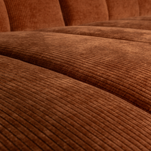 Laden Sie das Bild in den Galerie-Viewer, MOJO CHAISE LONGUE SOFA LEFT RIB FABRIC RUST BROWN