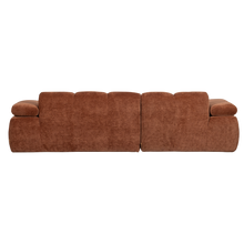Laden Sie das Bild in den Galerie-Viewer, MOJO CHAISE LONGUE SOFA LEFT RIB FABRIC RUST BROWN