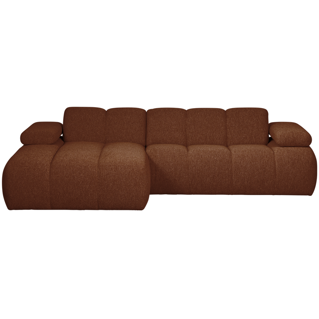 MOJO CHAISE LONGUE SOFA LEFT BOUCLE RUST BROWN MELANGE