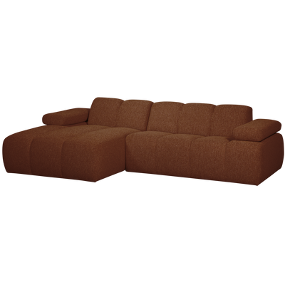 MOJO CHAISE LONGUE SOFA LEFT BOUCLE RUST BROWN MELANGE