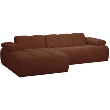 Laden Sie das Bild in den Galerie-Viewer, MOJO CHAISE LONGUE SOFA LEFT BOUCLE RUST BROWN MELANGE