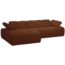 Laden Sie das Bild in den Galerie-Viewer, MOJO CHAISE LONGUE SOFA LEFT BOUCLE RUST BROWN MELANGE