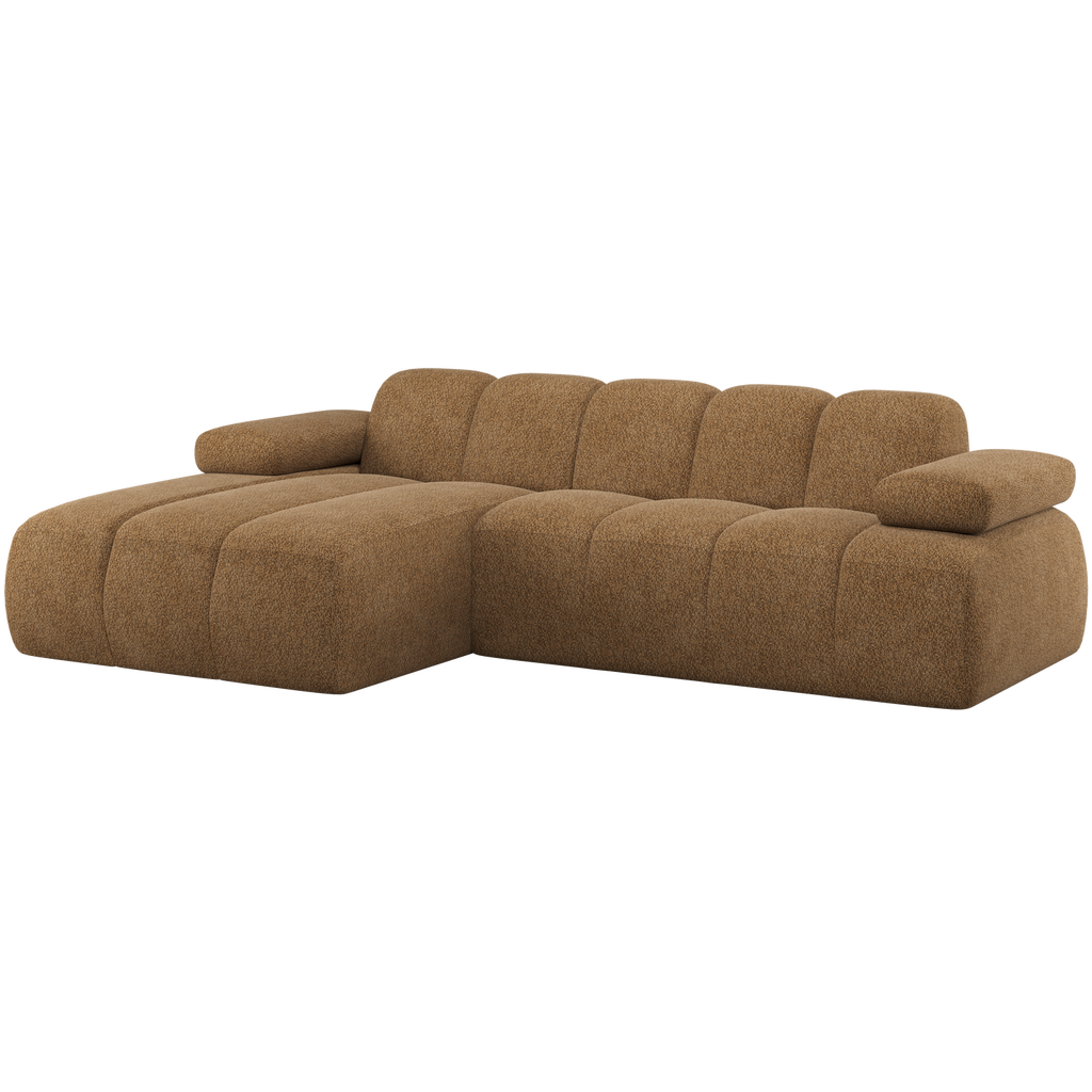 MOJO CHAISE LONGUE SOFA LEFT WOOLLY HONINGGEEL