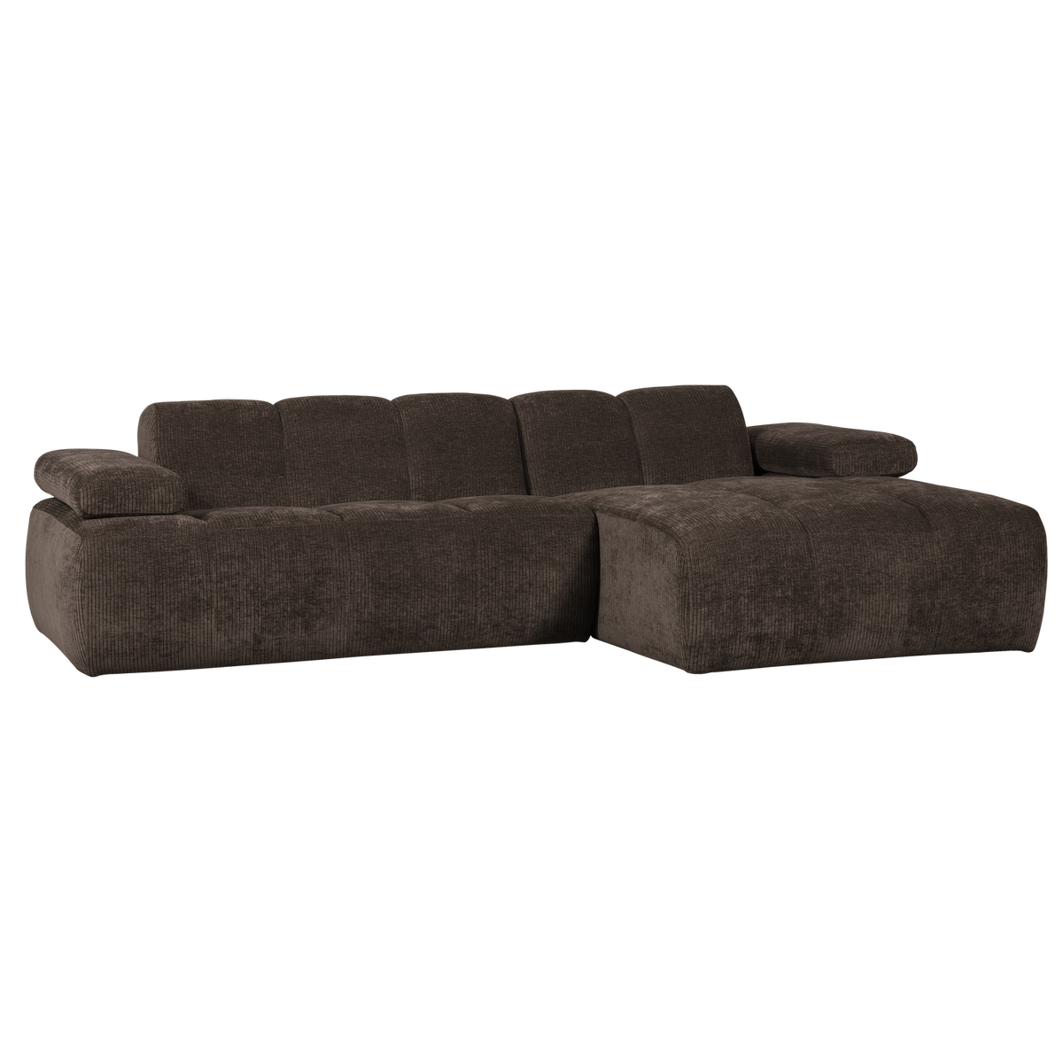 MOJO CHAISE LONGUE SOFA RIGHT RIB FABRIC BROWN