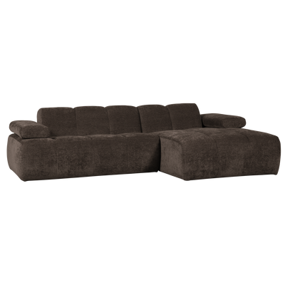 MOJO CHAISE LONGUE SOFA RIGHT RIB FABRIC BROWN
