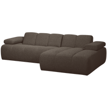 Laden Sie das Bild in den Galerie-Viewer, MOJO CHAISE LONGUE SOFA RIGHT BOUCLE BROWN MELANGE