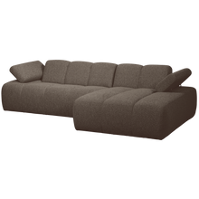 Laden Sie das Bild in den Galerie-Viewer, MOJO CHAISE LONGUE SOFA RIGHT BOUCLE BROWN MELANGE