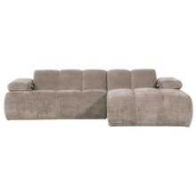 Laden Sie das Bild in den Galerie-Viewer, MOJO CHAISE LONGUE SOFA RIGHT RIB FABRIC DARK SAND