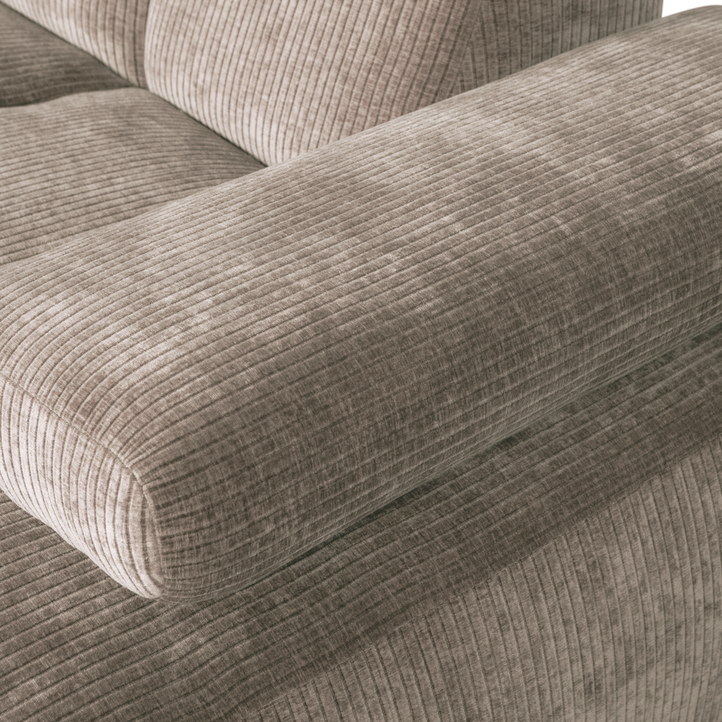 MOJO CHAISE LONGUE SOFA RIGHT RIB FABRIC DARK SAND
