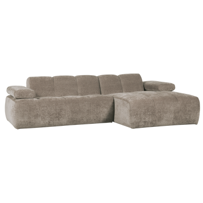 MOJO CHAISE LONGUE SOFA RIGHT RIB FABRIC DARK SAND
