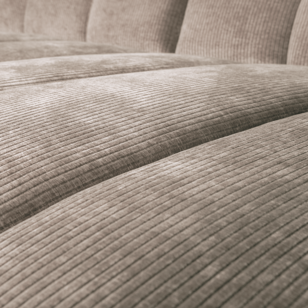 MOJO CHAISE LONGUE SOFA RIGHT RIB FABRIC DARK SAND