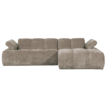 Laden Sie das Bild in den Galerie-Viewer, MOJO CHAISE LONGUE SOFA RIGHT RIB FABRIC DARK SAND