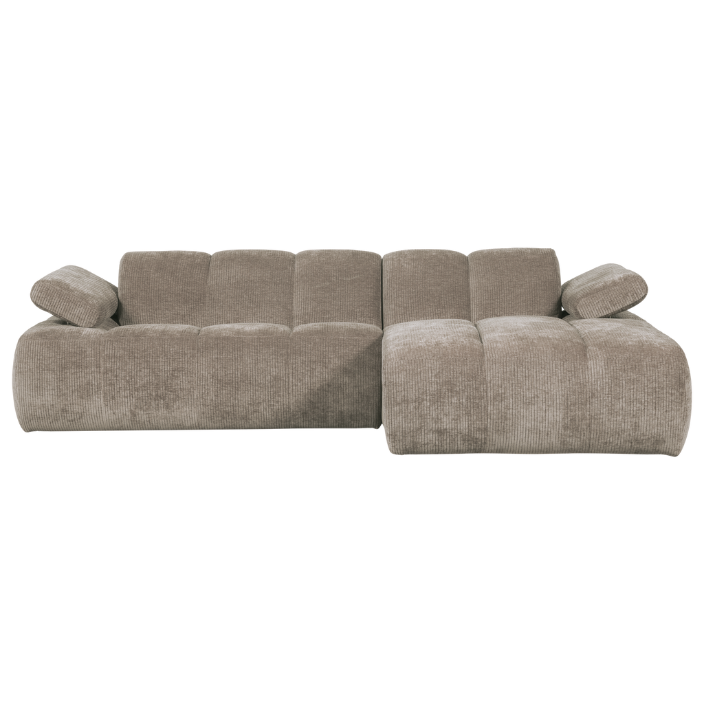 MOJO CHAISE LONGUE SOFA RIGHT RIB FABRIC DARK SAND