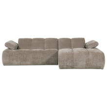 Laden Sie das Bild in den Galerie-Viewer, MOJO CHAISE LONGUE SOFA RIGHT RIB FABRIC DARK SAND