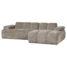 Laden Sie das Bild in den Galerie-Viewer, MOJO CHAISE LONGUE SOFA RIGHT RIB FABRIC DARK SAND