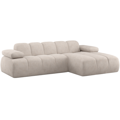 MOJO CHAISE LONGUE SOFA RIGHT RIB FABRIC ECRU