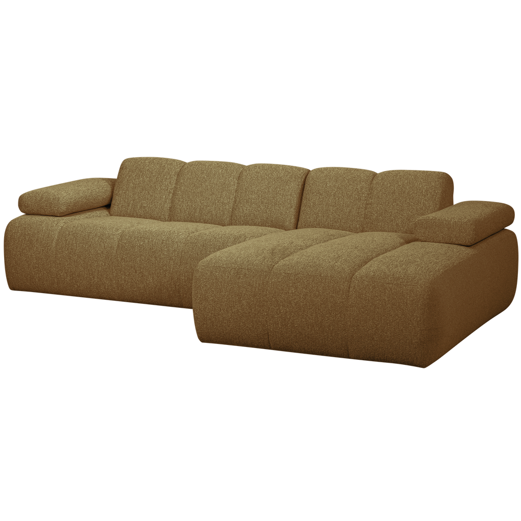 MOJO CHAISE LONGUE SOFA RIGHT BOUCLE YELLOW BROWN MELANGE