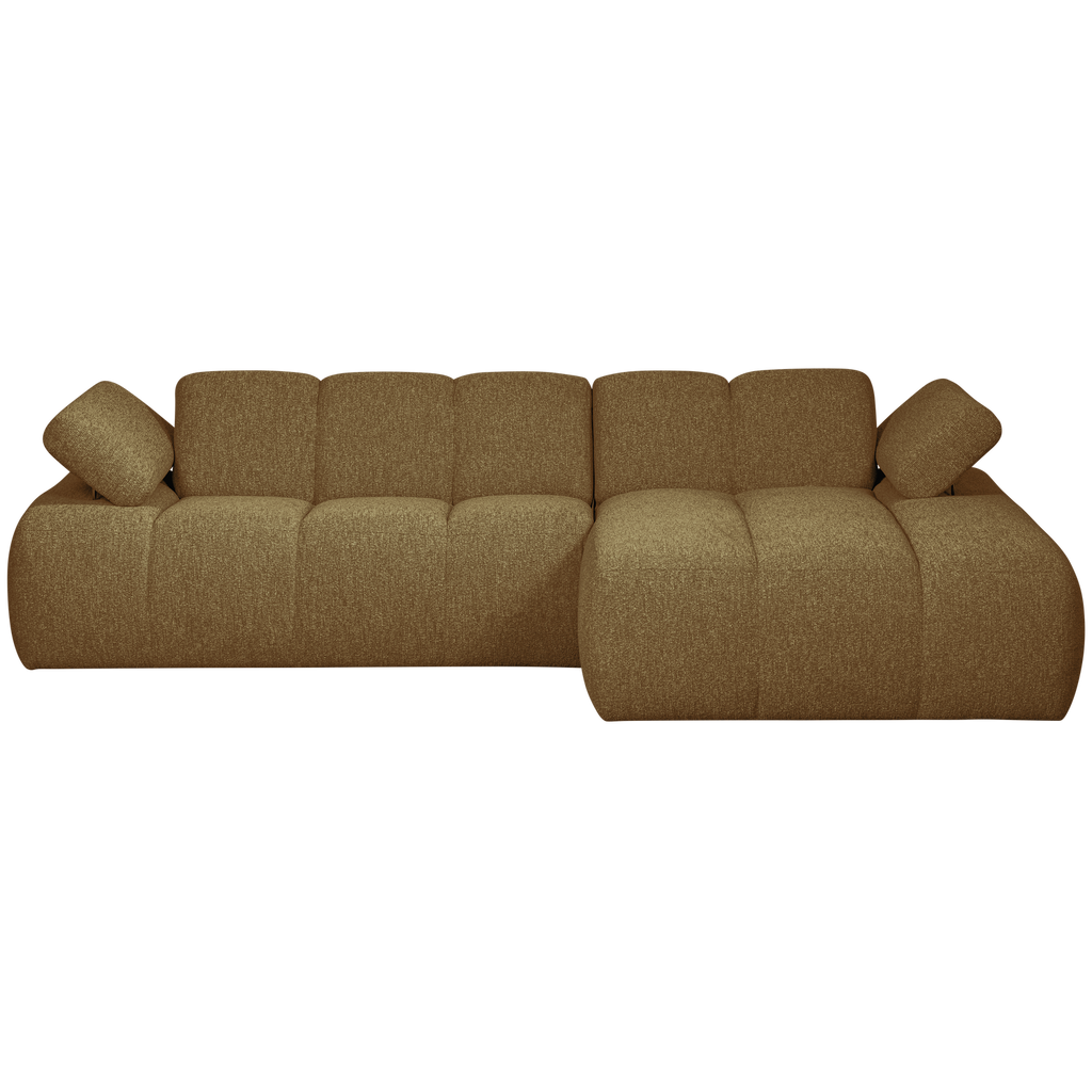 MOJO CHAISE LONGUE SOFA RIGHT BOUCLE YELLOW BROWN MELANGE