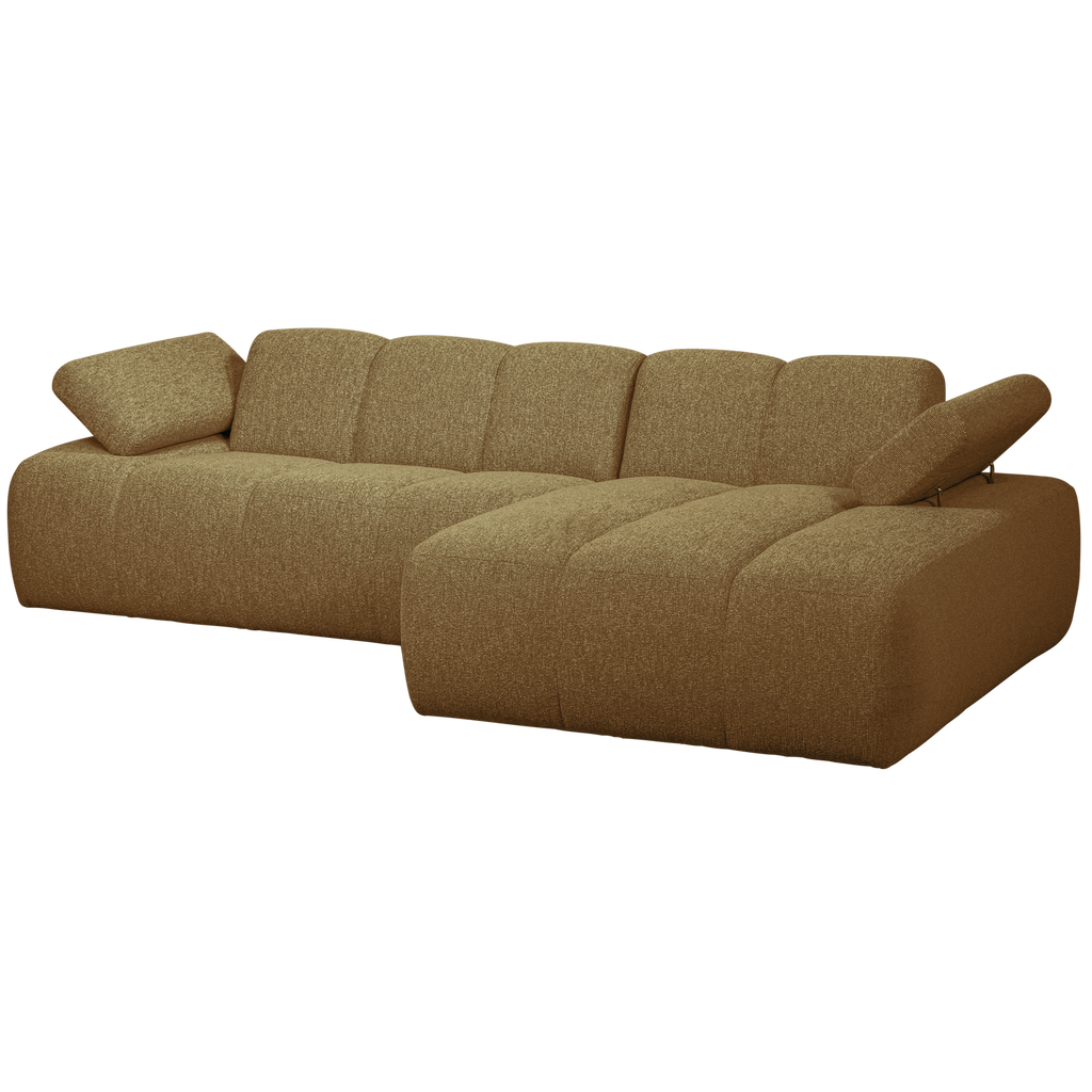 MOJO CHAISE LONGUE SOFA RIGHT BOUCLE YELLOW BROWN MELANGE