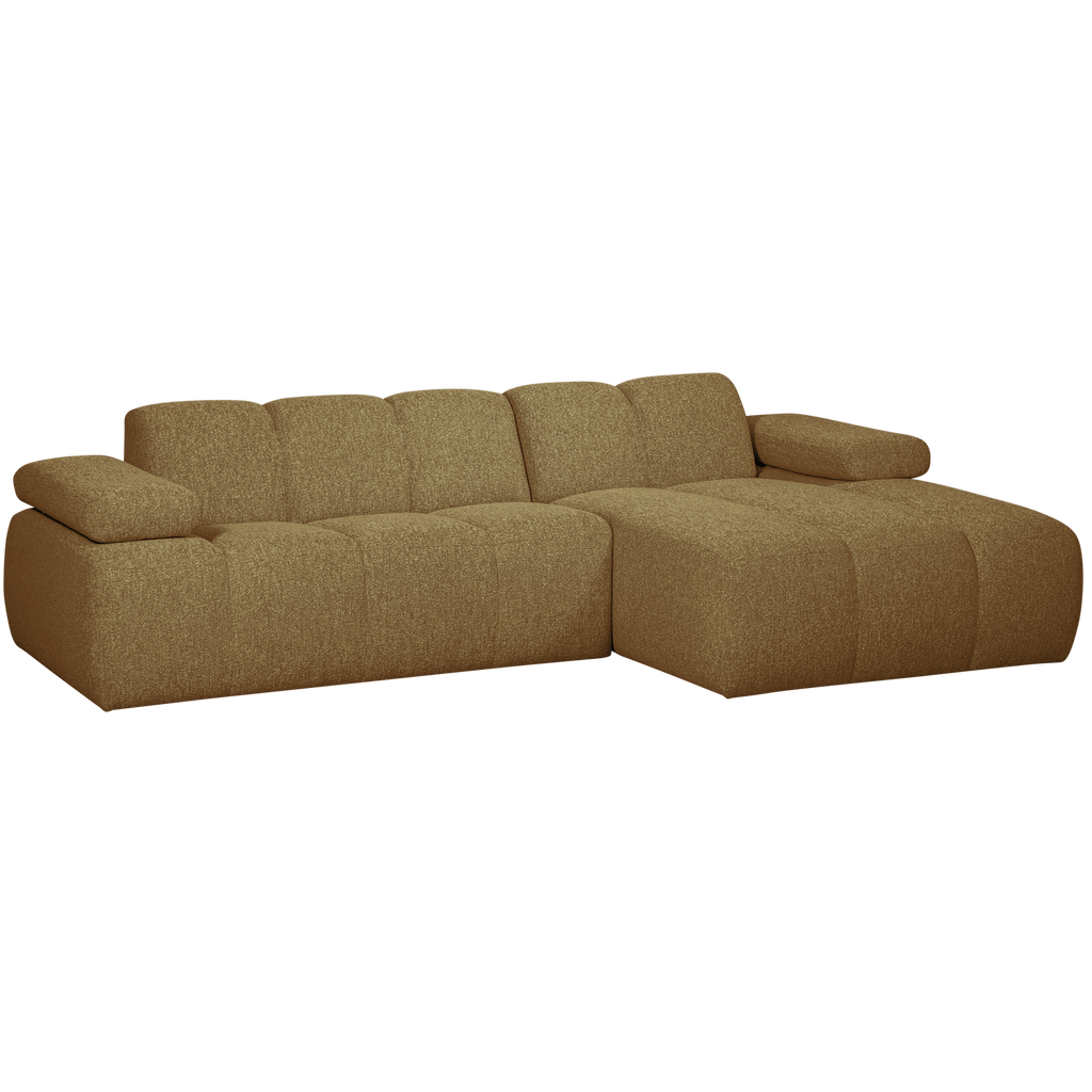 MOJO CHAISE LONGUE SOFA RIGHT BOUCLE YELLOW BROWN MELANGE