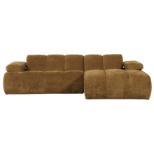 Laden Sie das Bild in den Galerie-Viewer, MOJO CHAISE LONGUE SOFA RIGHT RIB FABRIC HONEY YELLOW