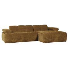 Laden Sie das Bild in den Galerie-Viewer, MOJO CHAISE LONGUE SOFA RIGHT RIB FABRIC HONEY YELLOW