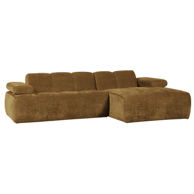MOJO CHAISE LONGUE SOFA RIGHT RIB FABRIC HONEY YELLOW
