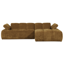 Laden Sie das Bild in den Galerie-Viewer, MOJO CHAISE LONGUE SOFA RIGHT RIB FABRIC HONEY YELLOW