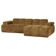 Laden Sie das Bild in den Galerie-Viewer, MOJO CHAISE LONGUE SOFA RIGHT RIB FABRIC HONEY YELLOW
