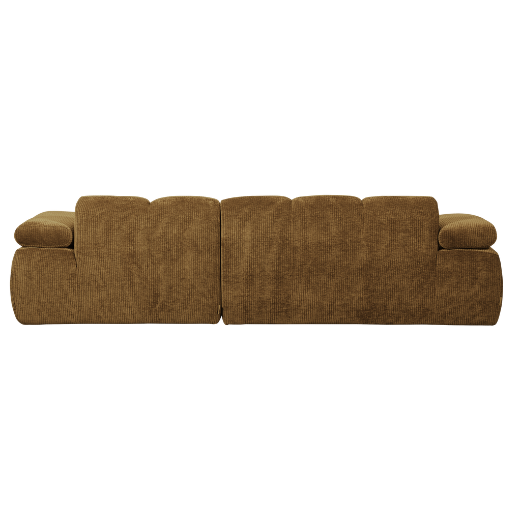 MOJO CHAISE LONGUE SOFA RIGHT RIB FABRIC HONEY YELLOW