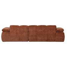 Laden Sie das Bild in den Galerie-Viewer, MOJO CHAISE LONGUE SOFA RIGHT RIB FABRIC RUST BROWN