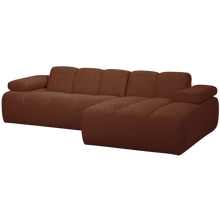 Laden Sie das Bild in den Galerie-Viewer, MOJO CHAISE LONGUE SOFA RIGHT BOUCLE RUST BROWN MELANGE