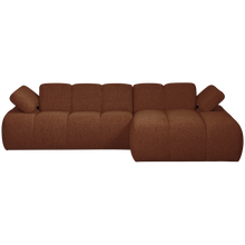 Laden Sie das Bild in den Galerie-Viewer, MOJO CHAISE LONGUE SOFA RIGHT BOUCLE RUST BROWN MELANGE