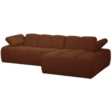 Laden Sie das Bild in den Galerie-Viewer, MOJO CHAISE LONGUE SOFA RIGHT BOUCLE RUST BROWN MELANGE